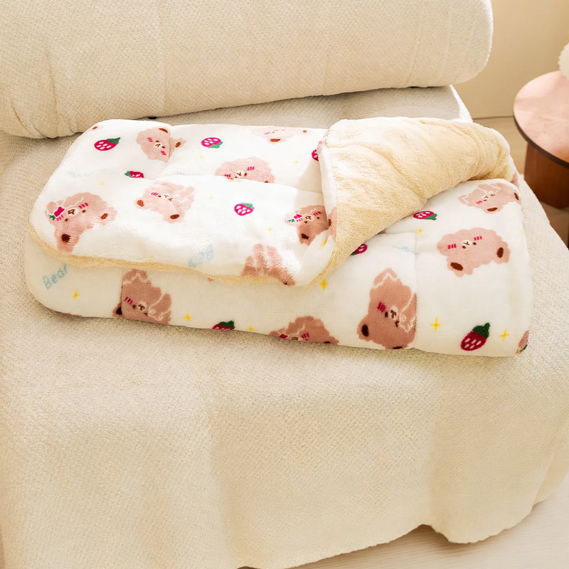 Pet Wool Blanket, Checkered Pattern, Double-Sided, Sizes XS–2XL