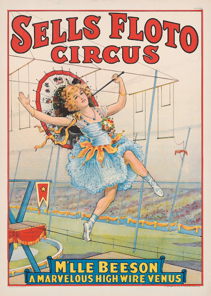 Sells Floto circus Mlle Beeson a marvelous high wire Venus 1921