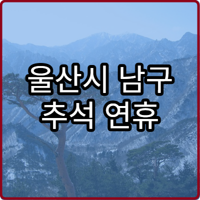 울산시 남구 추석 연휴 소아과 진료 병원 확인하기