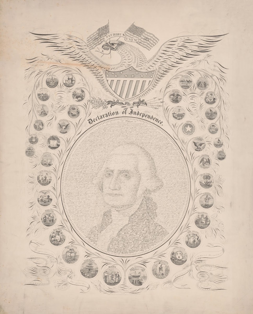 Declaration of Independence e pluribus unum 1776 1876 1876