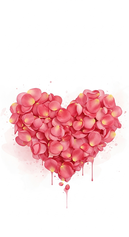 Ethereal Watercolor Floral Heart