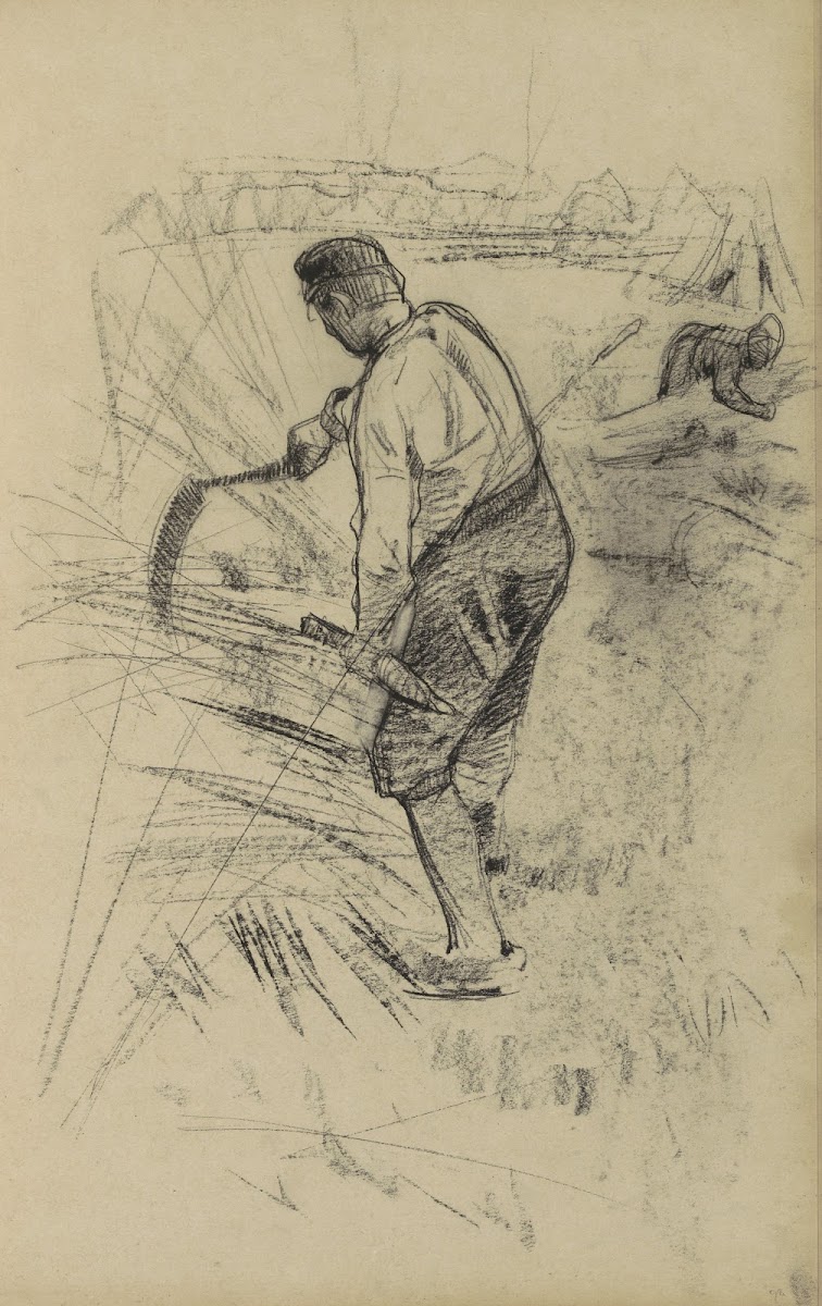 Boer met een zeis op het land 1884 1887