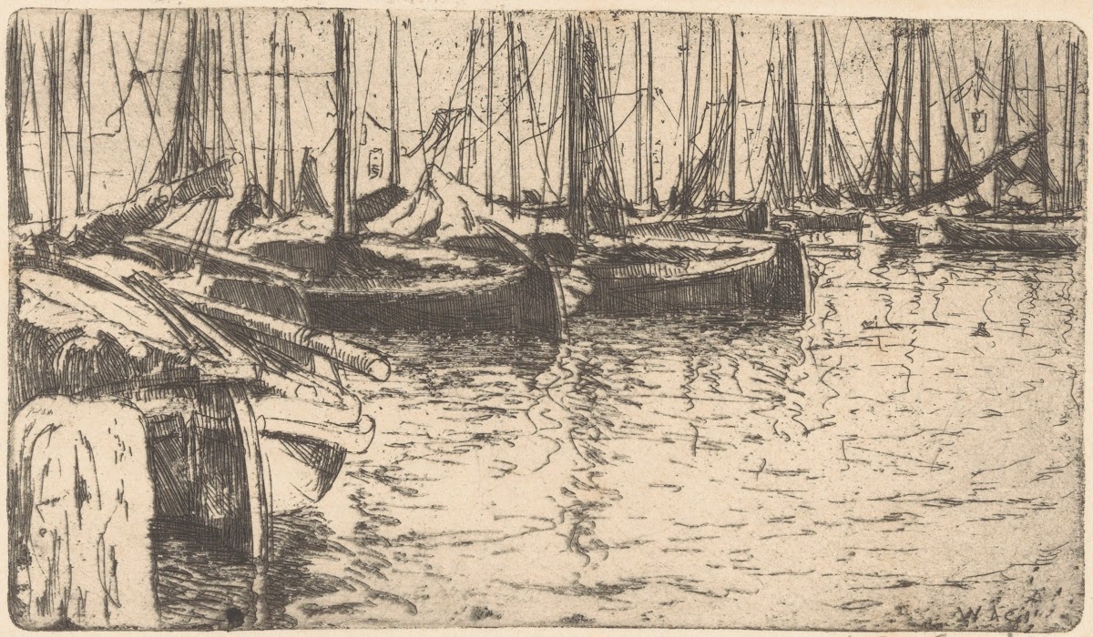 Schuiten in de haven van Volendam 1888 1934
