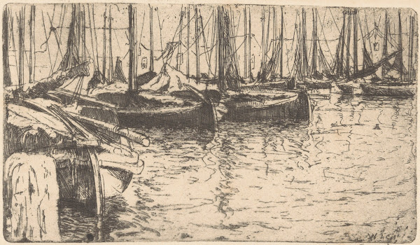 Schuiten in de haven van Volendam 1888 1934