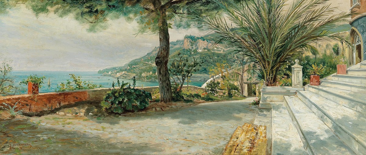 A View of the Amalfi Coast from the Terrace of Castello Miramare in Maiori