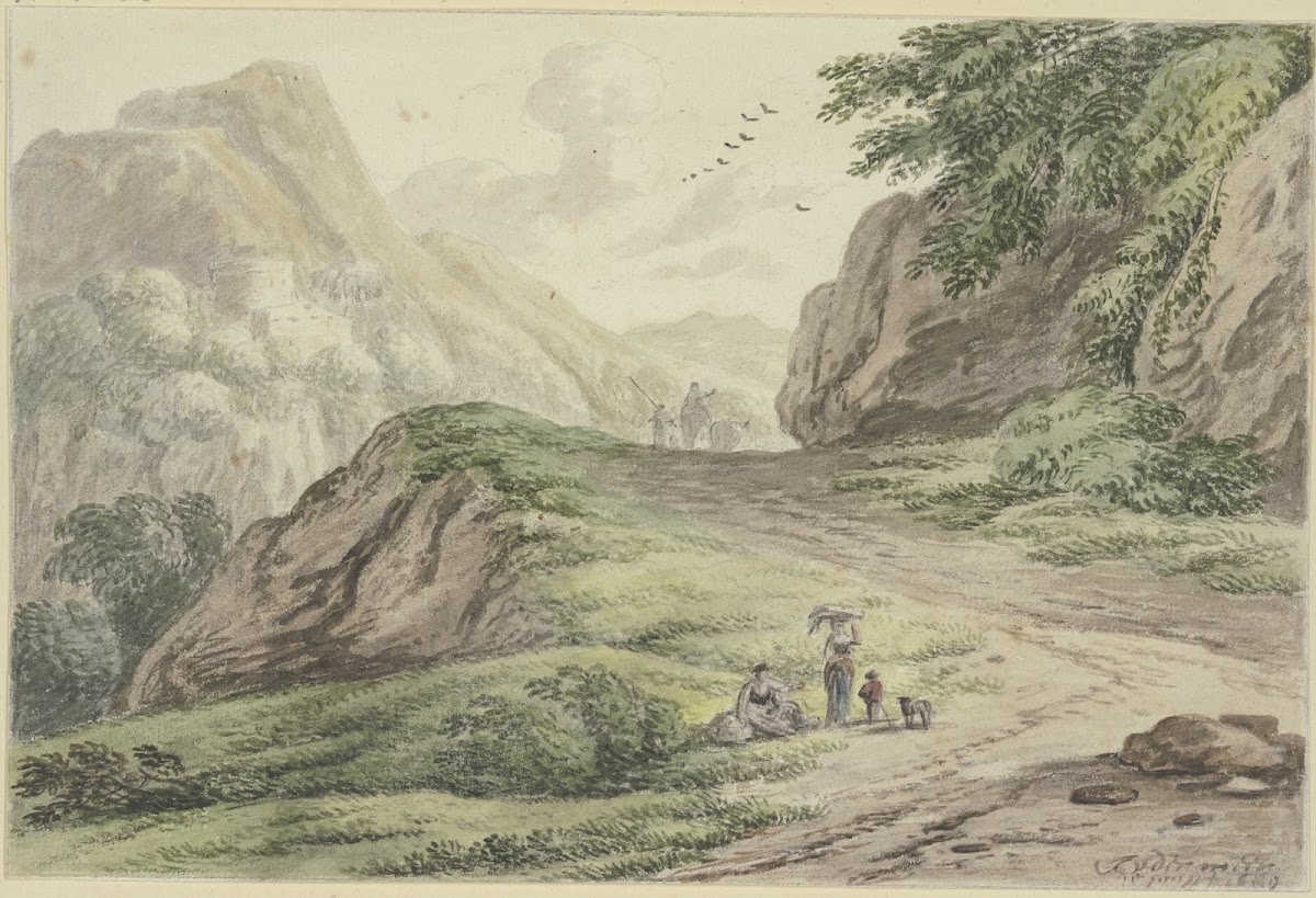 Gebirgspfad mit Staffage ca 1689