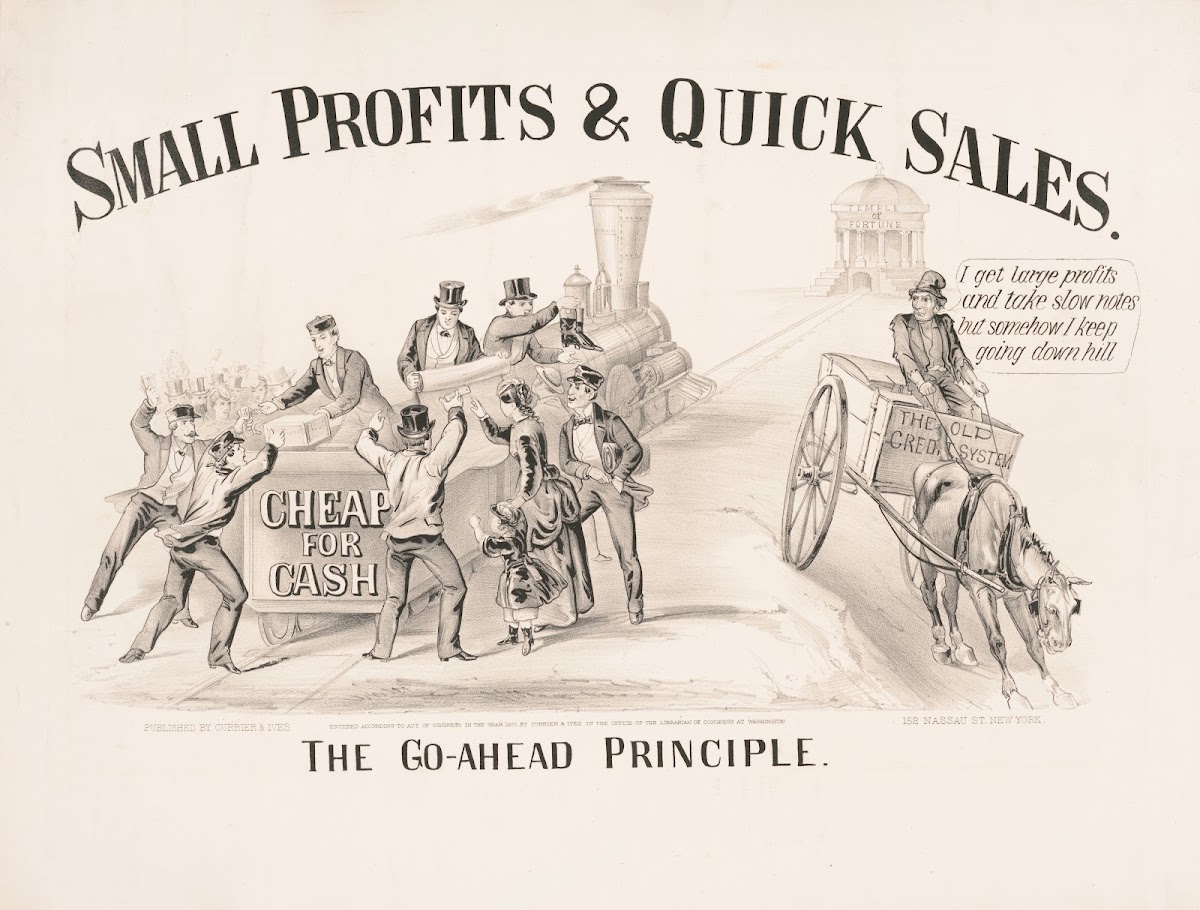 The go ahead principle small profits  quick sales 1870
