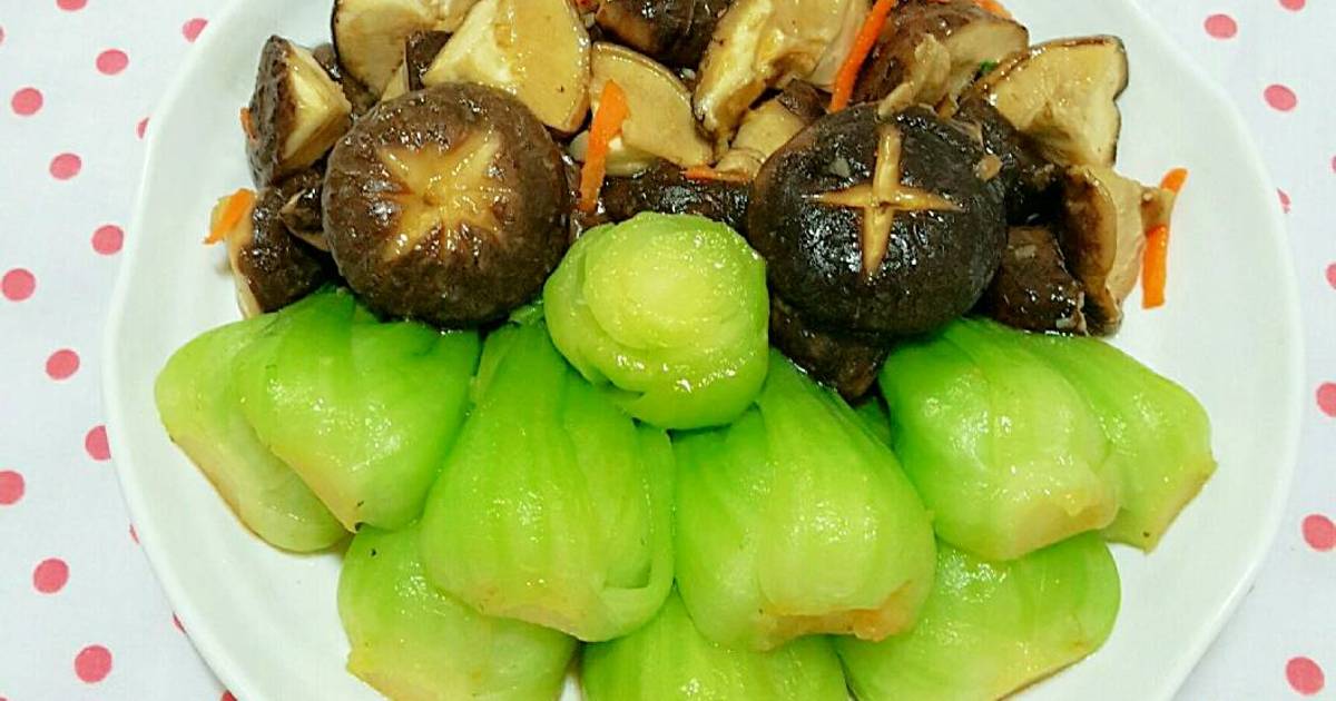 Nấm Đông Cô Xào Cải Thìa 청경채 표고버섯 볶음