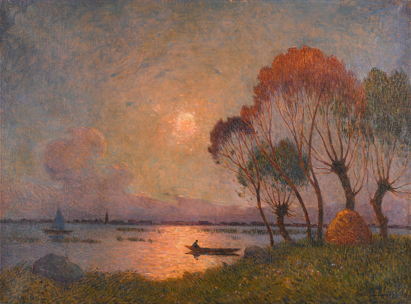 Coucher de soleil sur le marais