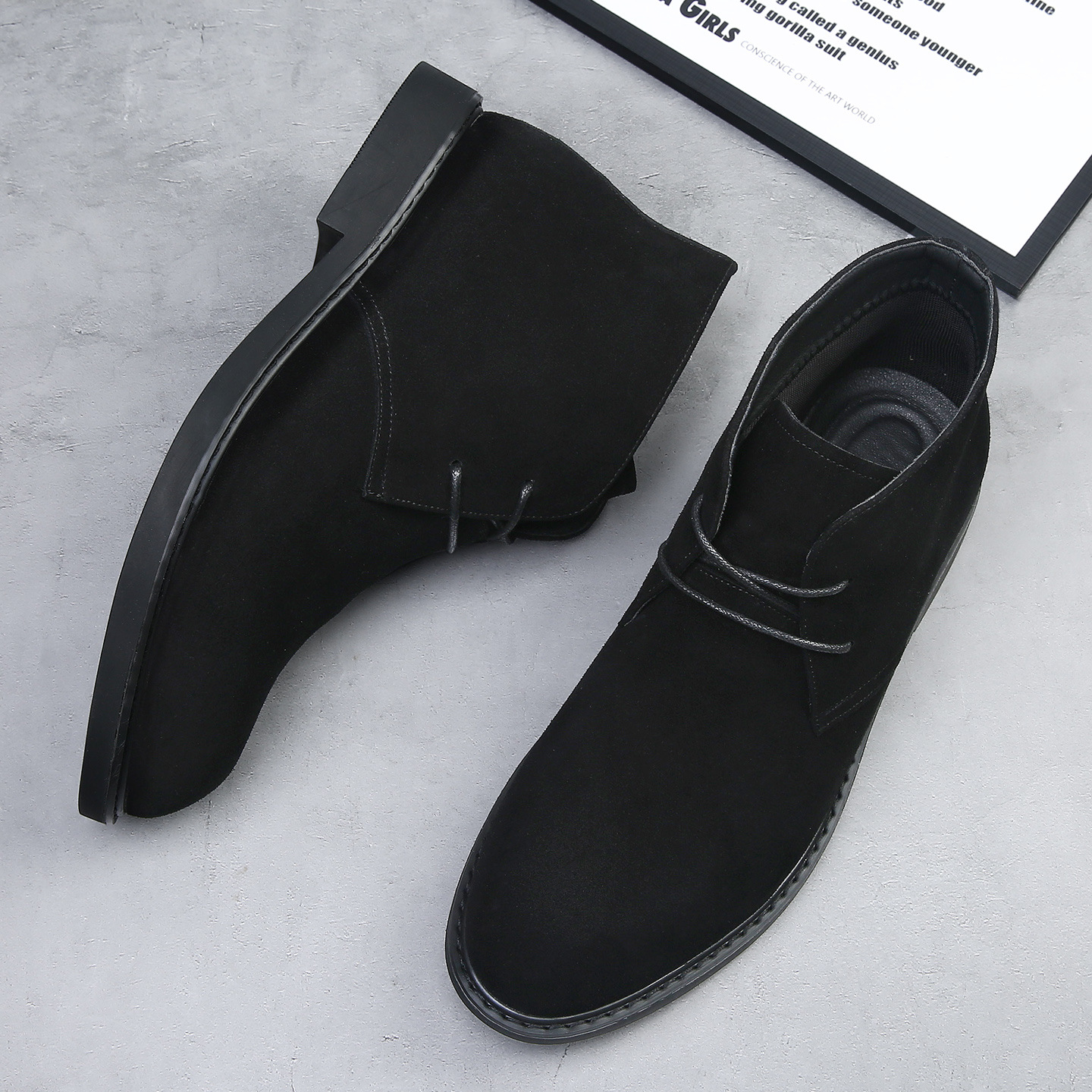 Herren-Wüstenstiefel, Wildleder-Optik, hohe Passform