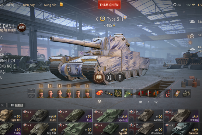 Bán acc World of Tanks PC 4 tank cấp X gồm IS-7, FV4005, Typ...