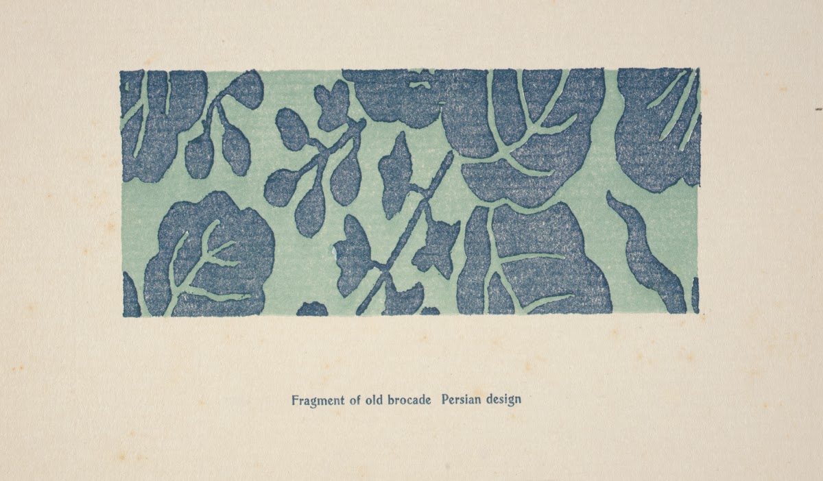 Fragment of old brocade Persian design 1901