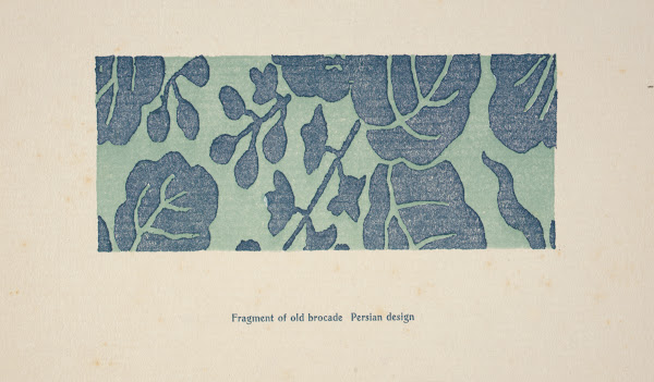 Fragment of old brocade Persian design 1901