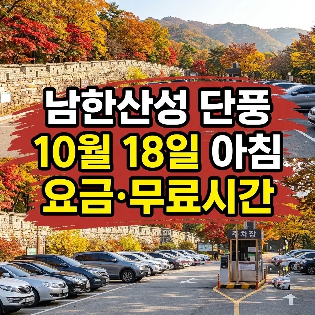 남한산성 단풍 10월 18일 아침 주차, 요금·무료시간