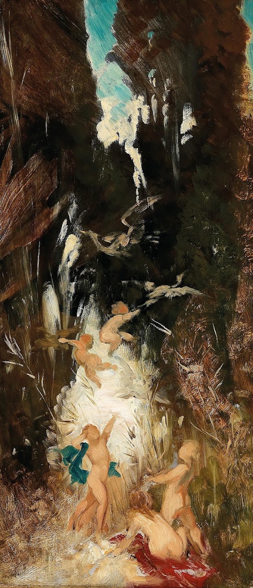 Putti Near A Forest Brook C 1870