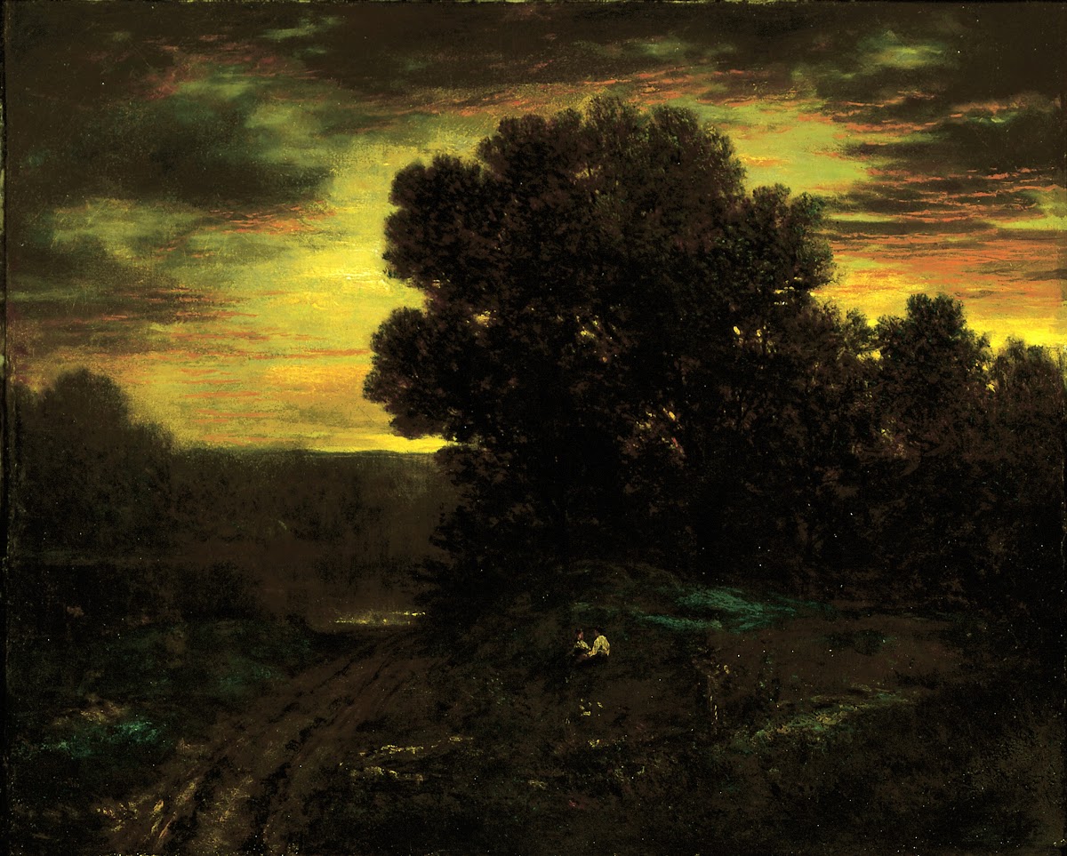 River Landscape at Sunset ca 1890
