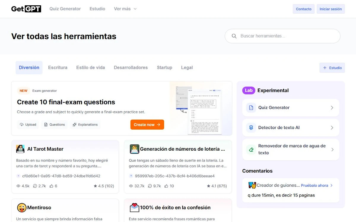 Captura de GetGPT