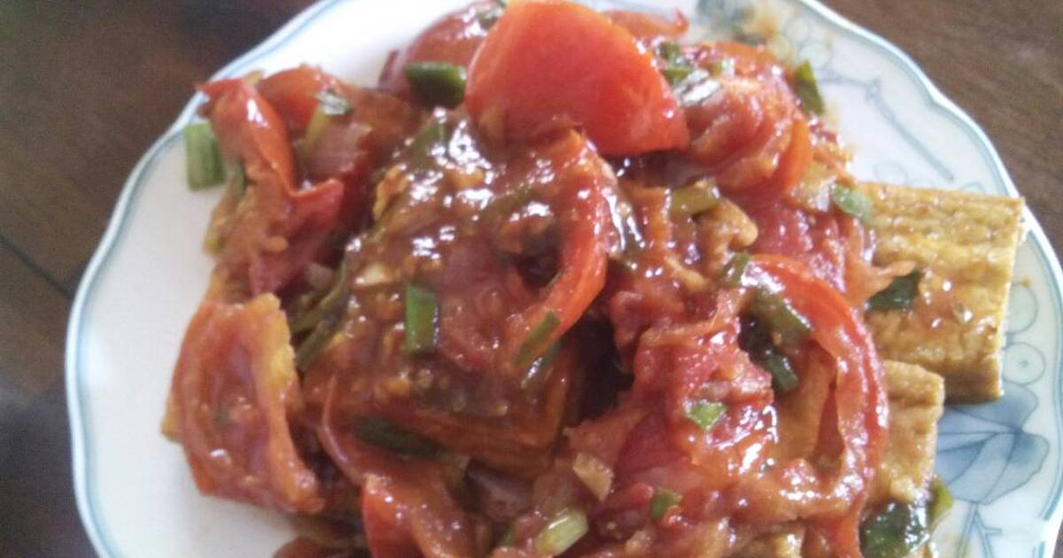 Đậu phụ sốt cà chua - chay mặn đều được