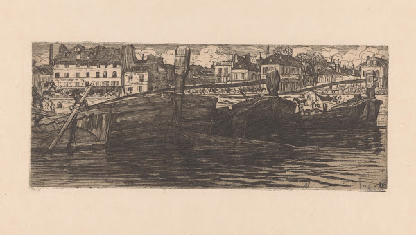 Schuiten in de Seine in Parijs 1896
