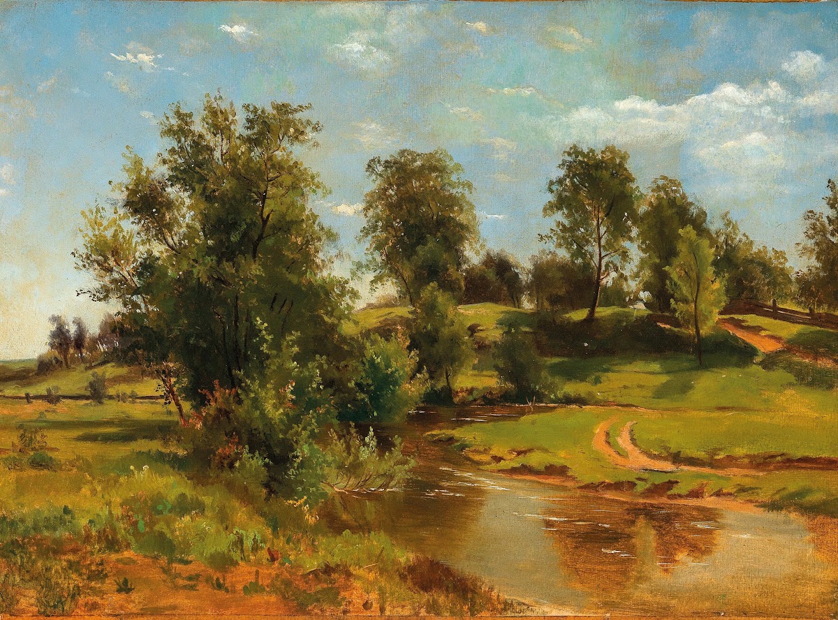 A Hilly Landscape with Creek c 1868 69