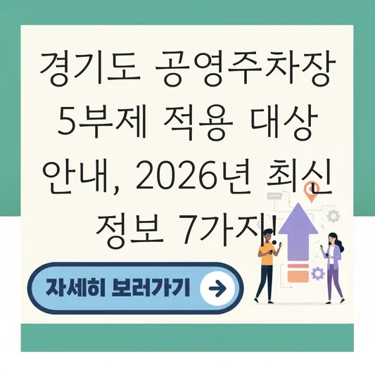 경기도 공영주차장 5부제 적용 대상 안내