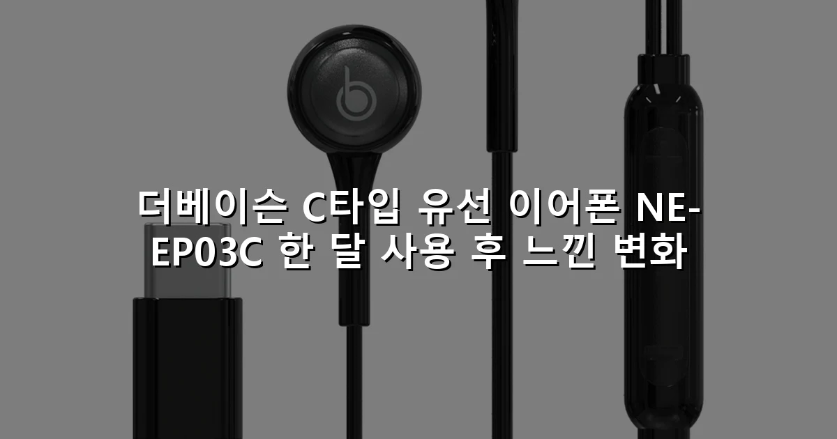 더베이슨 C타입 유선 이어폰 NE-EP03C 한 달 사용 후 느낀 변화