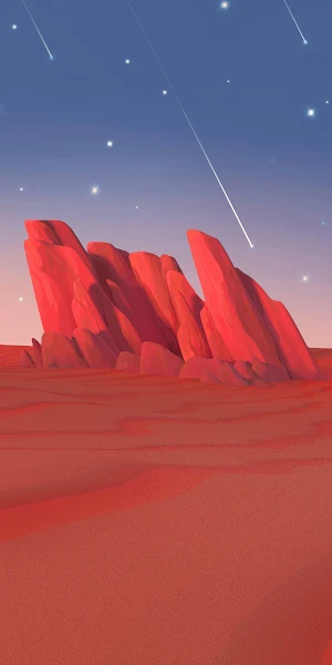 Mars, Desert, Night Sky, Stars 4K Wallpaper Background