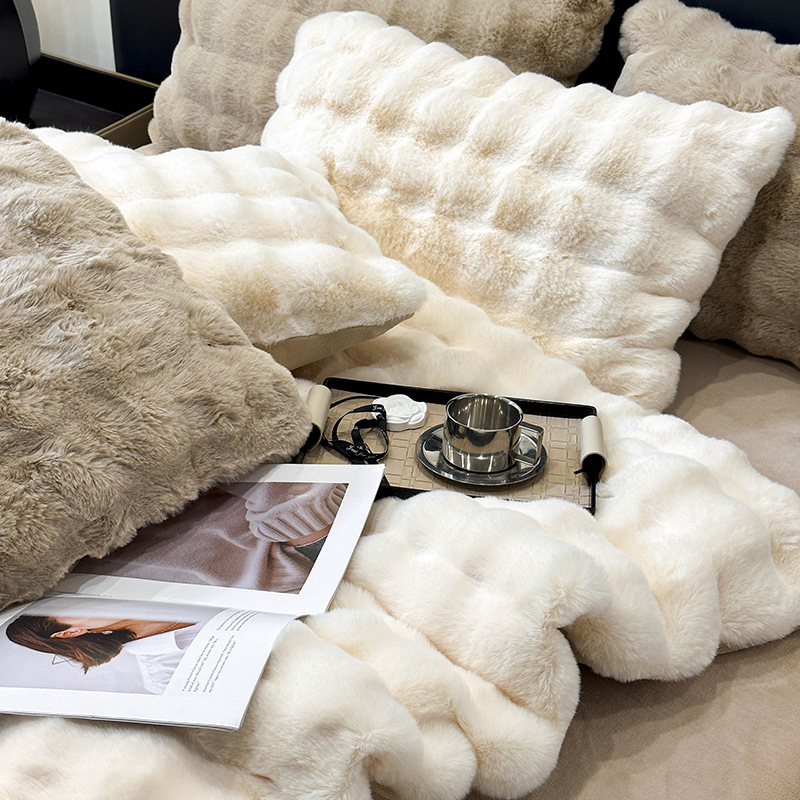 Winter Coral Fleece Bedding Set