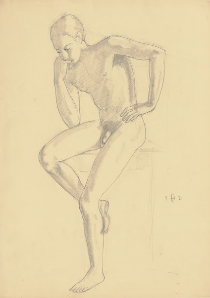 Sitting male nude 1933