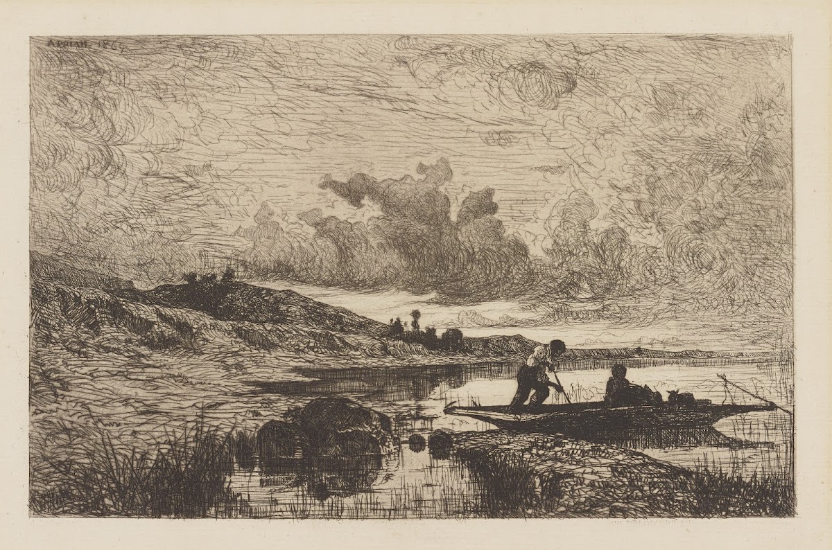 Un soir bords de Rhône à Rix 1869
