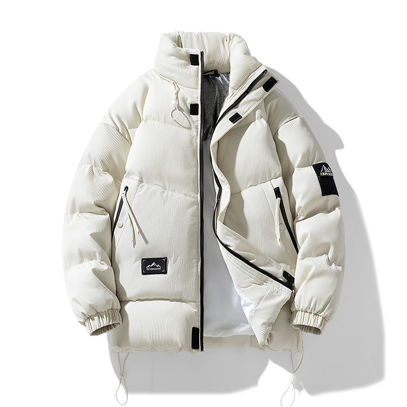 Insulated men's winter jacket with stand-up collar, large sizes