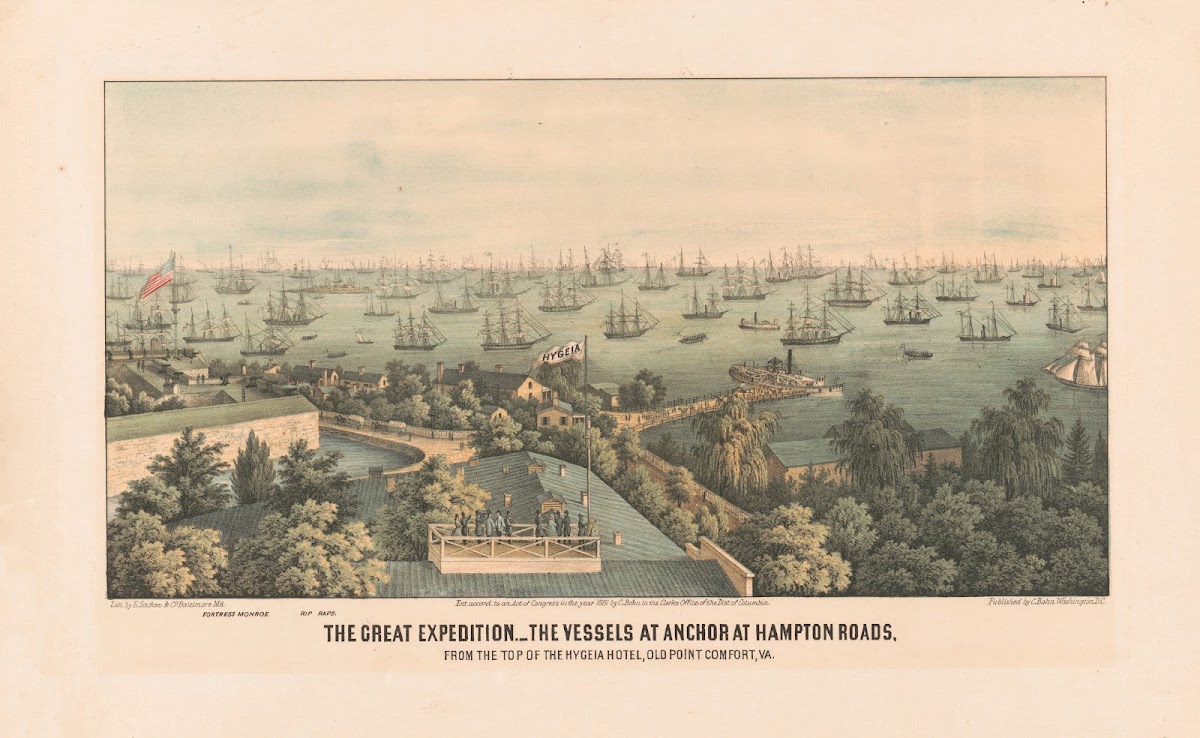 The great expedition  the vessels at anchor at Hampton Roads from the top of the
