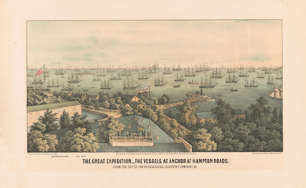 The great expedition  the vessels at anchor at Hampton Roads from the top of the