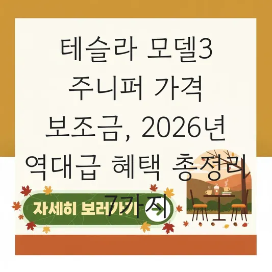 테슬라 모델3 주니퍼 가격 보조금