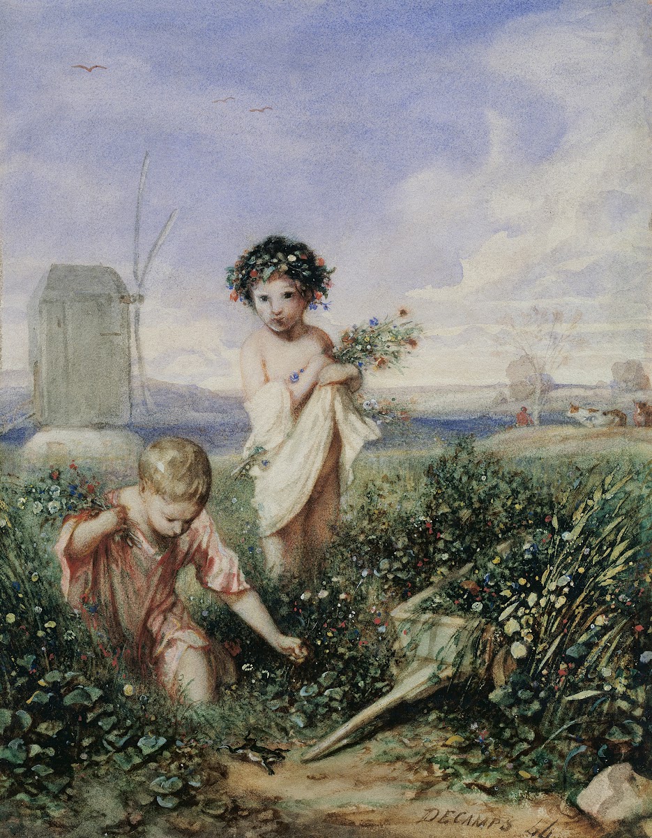 Children gathering Flowers 1844