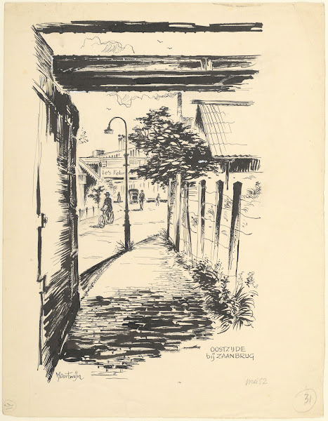 Gezicht in de Oostzijde bij de Zaanbrug te Zaandam 1952