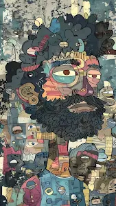 Chaotic Abstract Portrait in Vibrant Pop Art Style