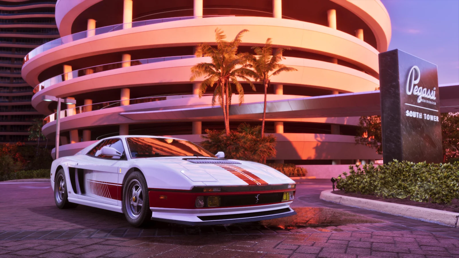 Grotti Cheetah Classic in Vice City - Video Game Graphics 4K Wallpaper (3840x2160)
