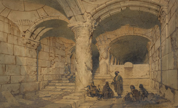 Arab figures in avault withinthe Al aqsa mosque Jerusalem 1863