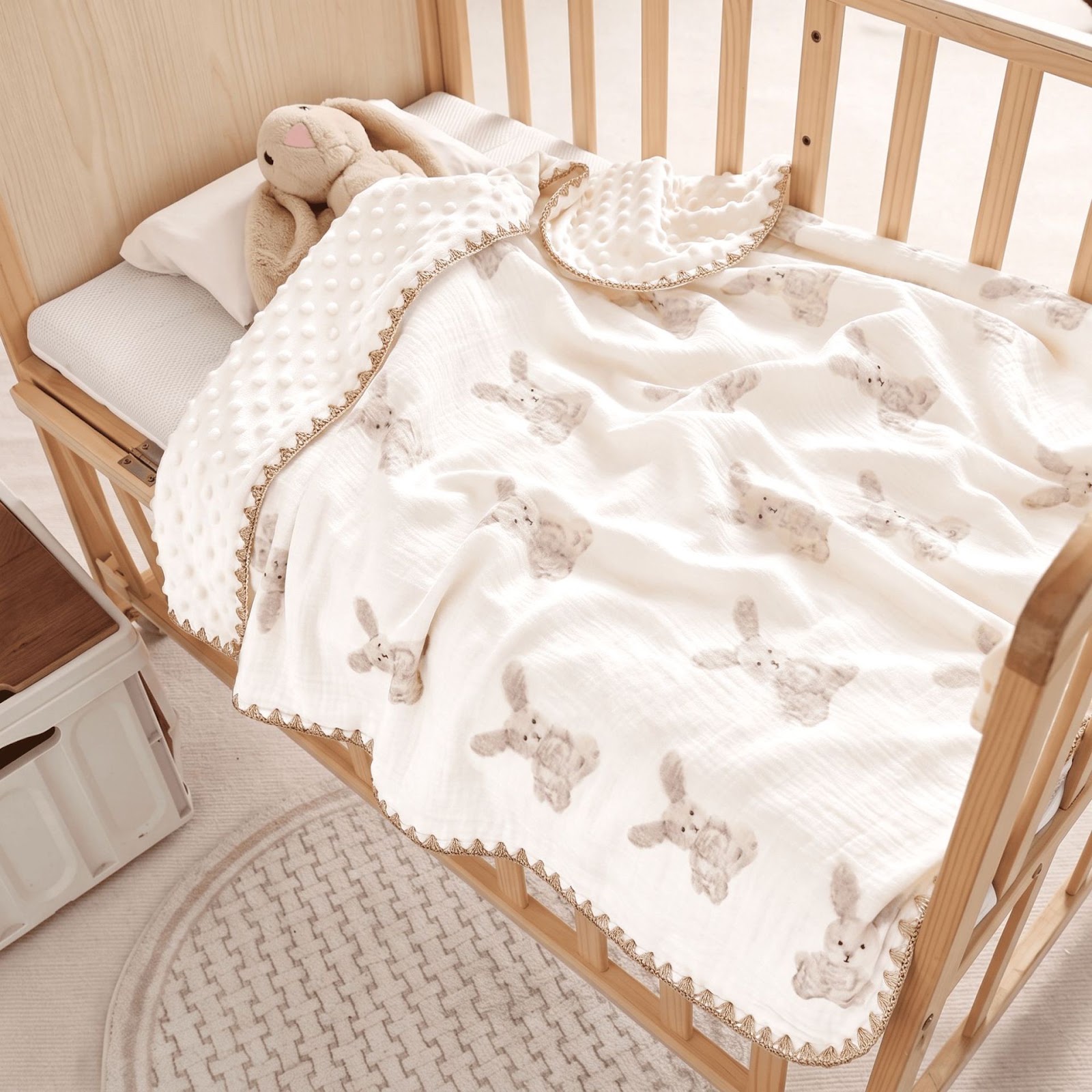 Cotton blanket for babies, 95x95 cm, cotton