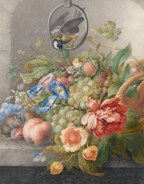Still Life With Flowers Fruit A Great Tit And A Mouse c 1700   c 1710