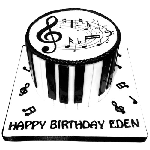 Music Notes Themed Birthday Cake CB-NC351