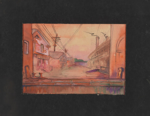 Dockside Streetscape In Pink Sunset Hues 1934 1943