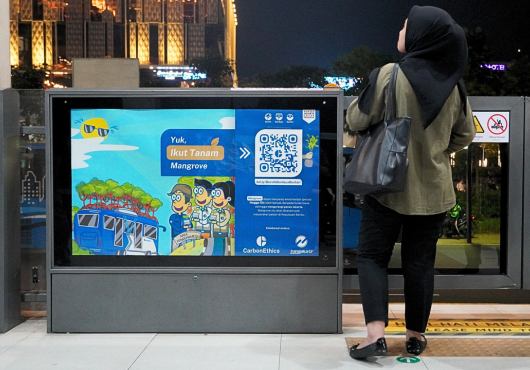Mangrove Restorarion Barcode At Every TransJakarta Bus Station