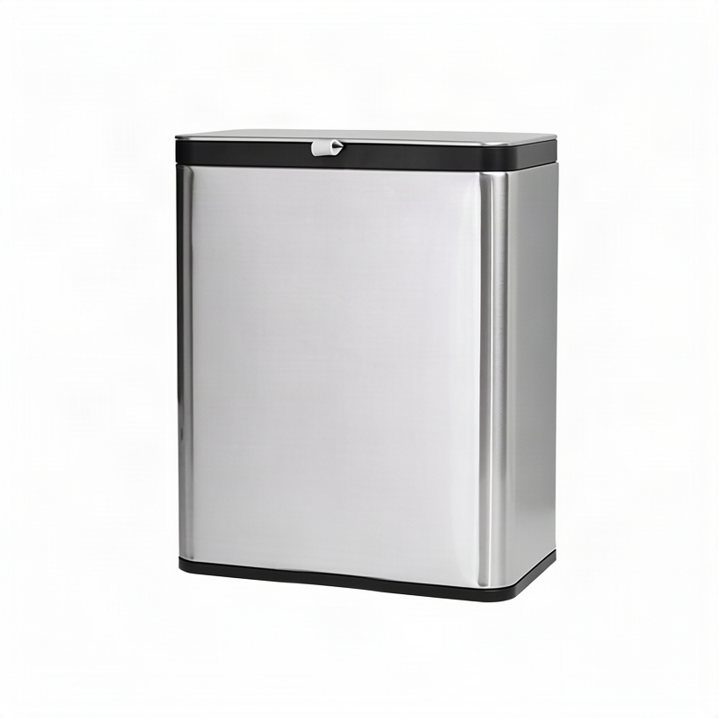 Edelstahl-Wandmülleimer, quadratisch, 8 L
