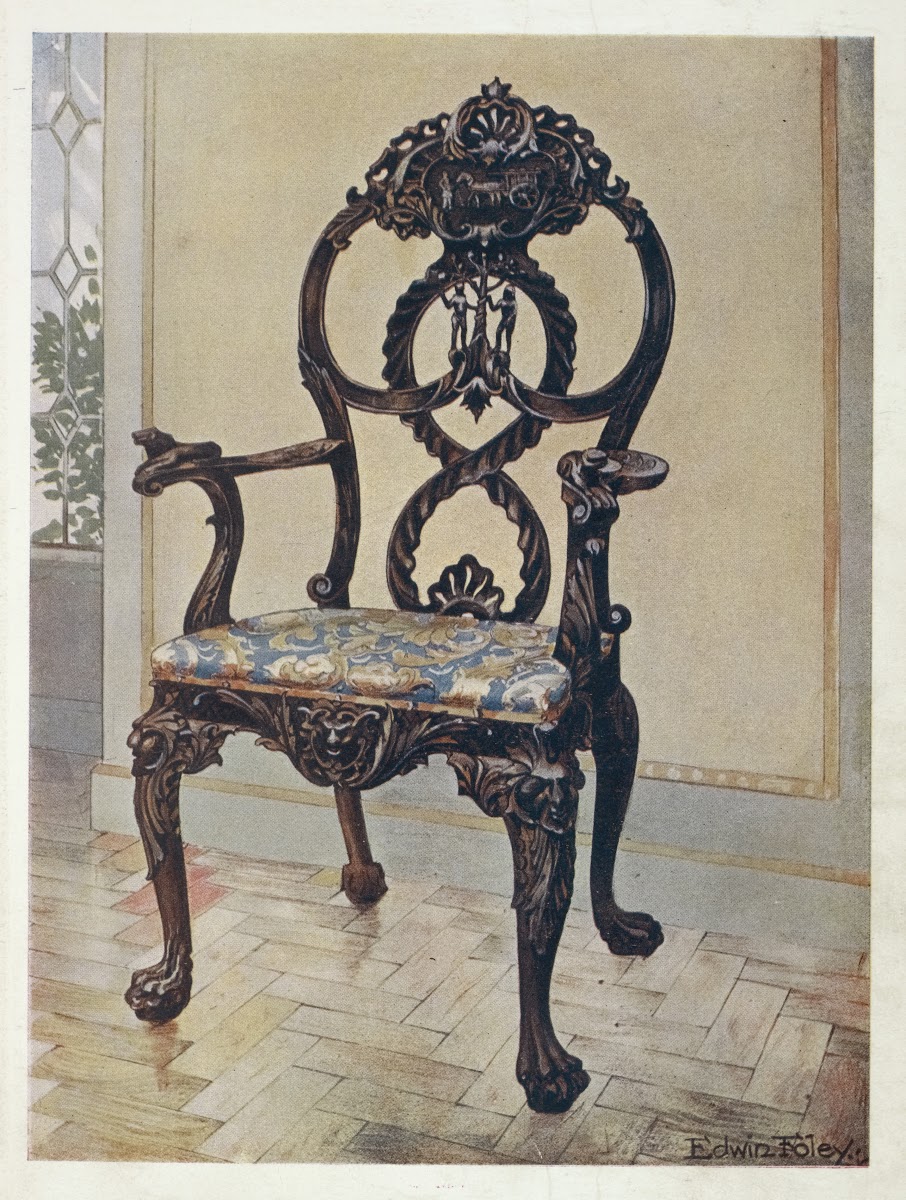 Carved early Chippendale chairmans chair 1910   1911