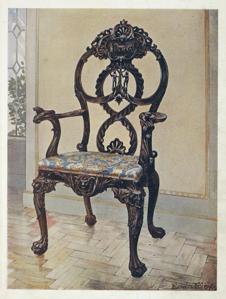 Carved early Chippendale chairmans chair 1910   1911