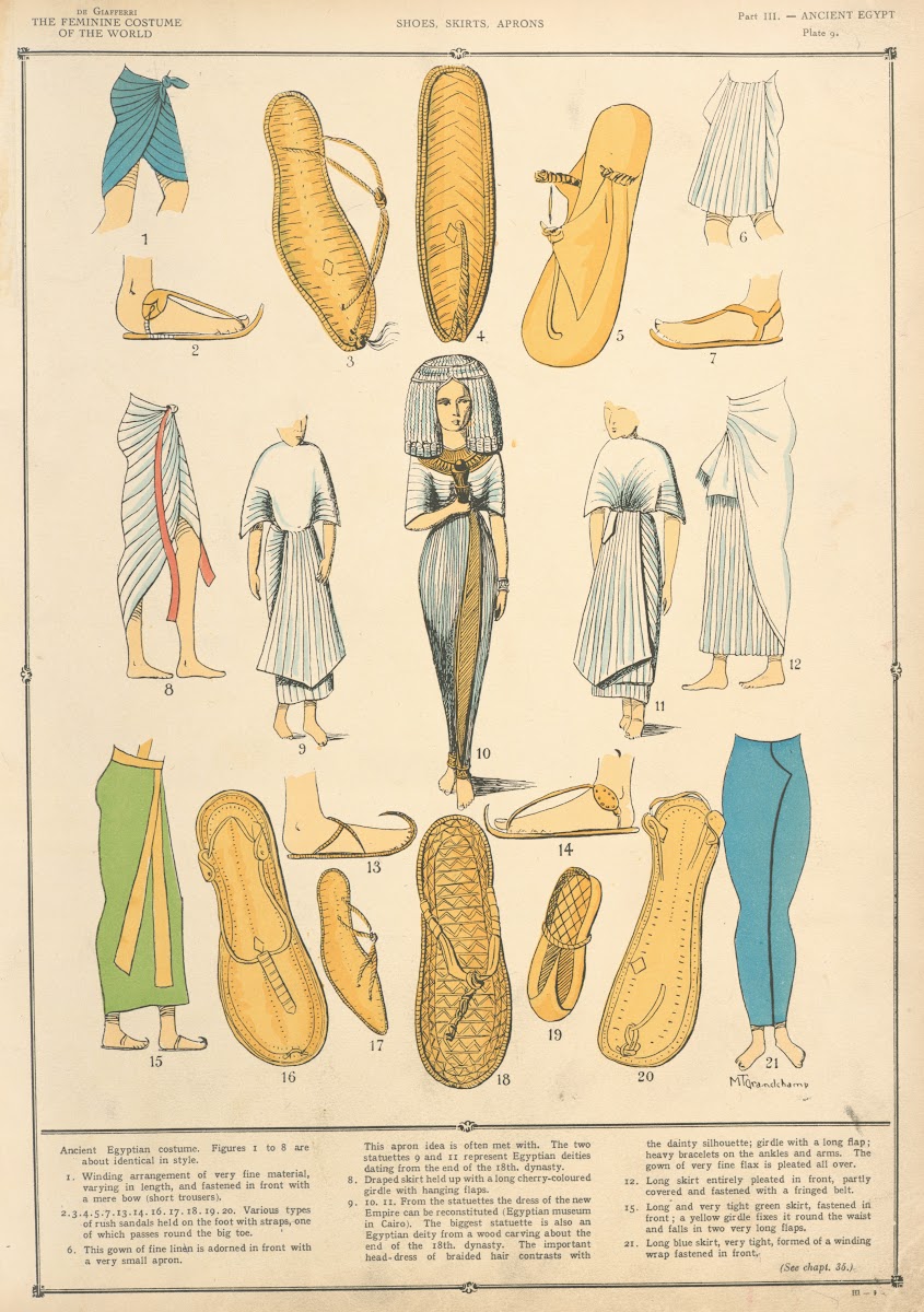 Ancient Egypt  Shoes skirts aprons 1926 1927