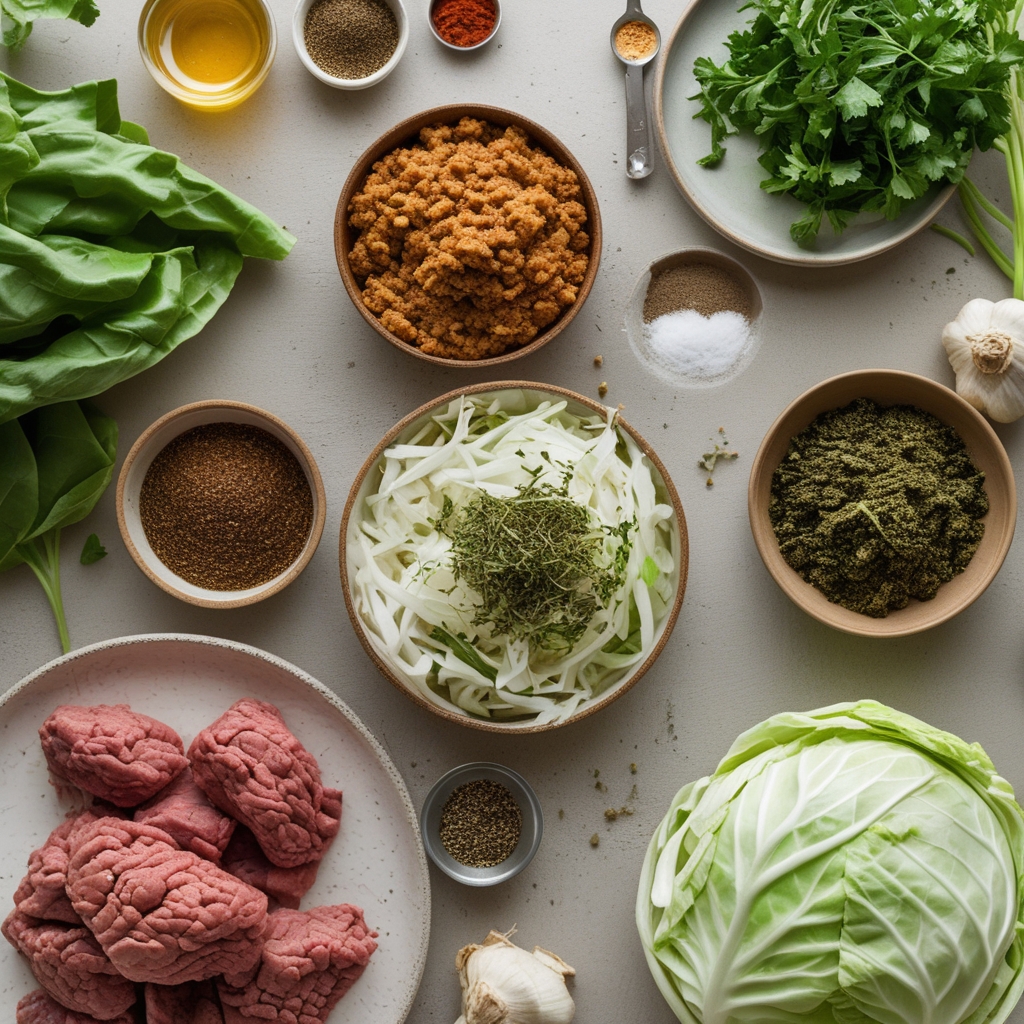 Ingredients for Low Carb Mongolian Ground Beef Cabbage – Easy & Delicious Weeknight Dinner