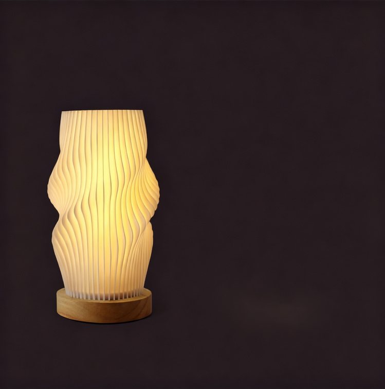 3D rotating lamp with USB charging, cream style
